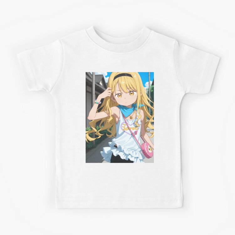 Marina Kirarazaka: Cute Urban Waifu Kids T-shirt - Image 4