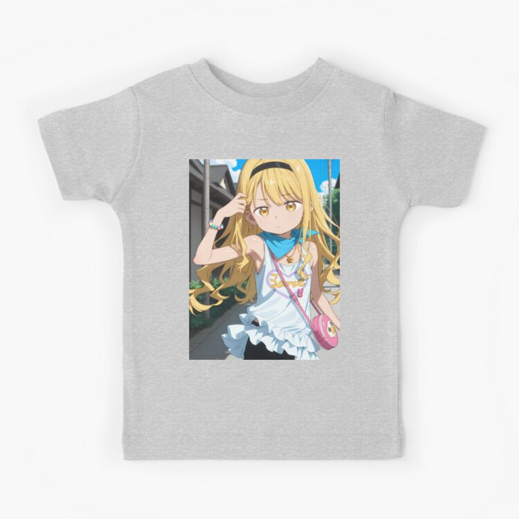 Marina Kirarazaka: Cute Urban Waifu Kids T-shirt - Image 5