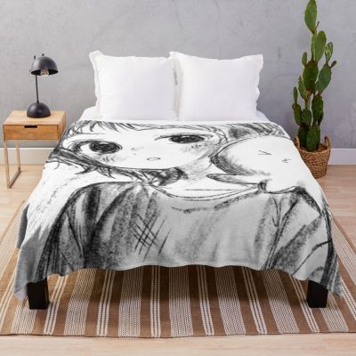 Takopi's Original Sin Black And White Art Throw Blanket