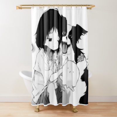 Shizuka Kuze With Her Pets Takopi's Original Sin Shower Curtain