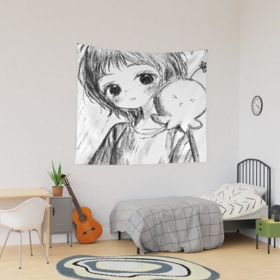 Takopi's Original Sin Black And White Art Tapestry