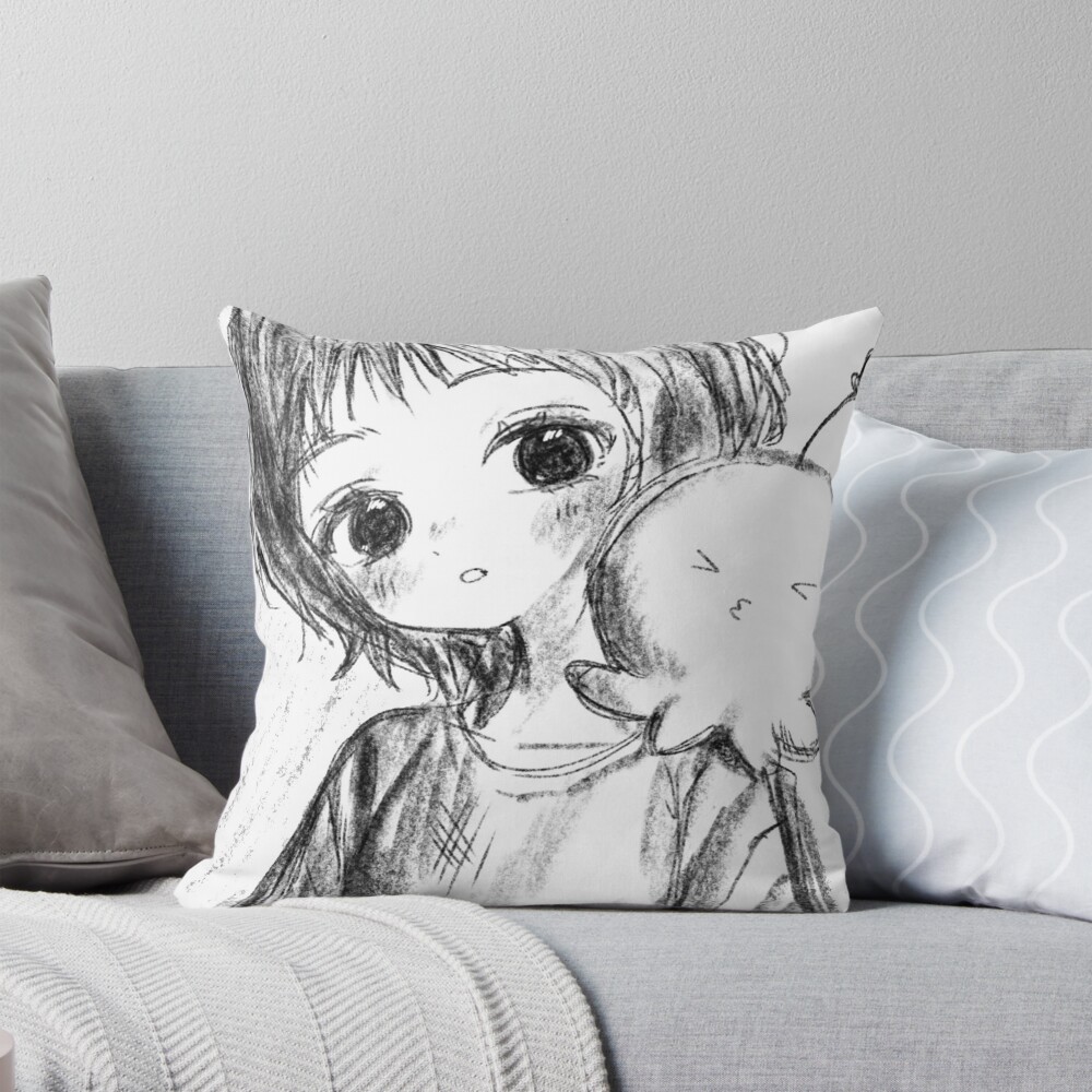 Takopi's Original Sin Black And White Art Throw Pillow