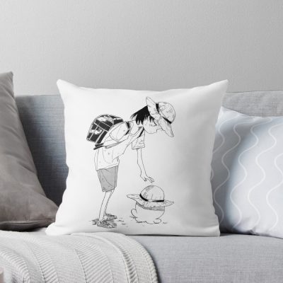 Shizuka Kuze And Takopi With Summer Hat Takopi's Original Sin Throw Pillow